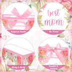 Capoda 24 Pack Mother's Day Bags with Handles, Large Floral Reusable PP Plastic Goodie Bags, Pink Rose Party Favor Bag for Mom Brunch, Classroom, Church, Candy Treats & Small Gifts - Image 3