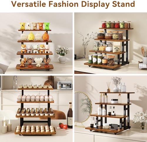 IBUYKE 4 Tier Cupcake Stand,Tiered Display Stand,Brown TLJ018H - Image 7