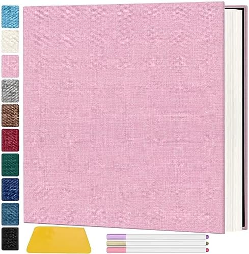 Zesthouse Large 18In Photo Album Self Adhesive 60 Pages, Scrapbook Albums with Sticky Page Holds 10x12 & 8x10 & 5X7 & 4x6 Pictures, DIY Photo Book Ideal Gift for Family Wedding Baby by Zesthouse