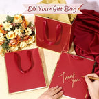 Yeaqee 50 Pcs Metallic Paepr Gift Bags Bulk with Handles,Burgundy Gold - Image 4