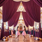 20ftx12ft Burgundy Backdrop Curtains for Parties, Wrinkle Free Polyester Burgundy Photo Backdrop Drapes 4 Panels 12 ft Long Back Drop Cloth for Wedding Birthday Photography Background Party - Image 6