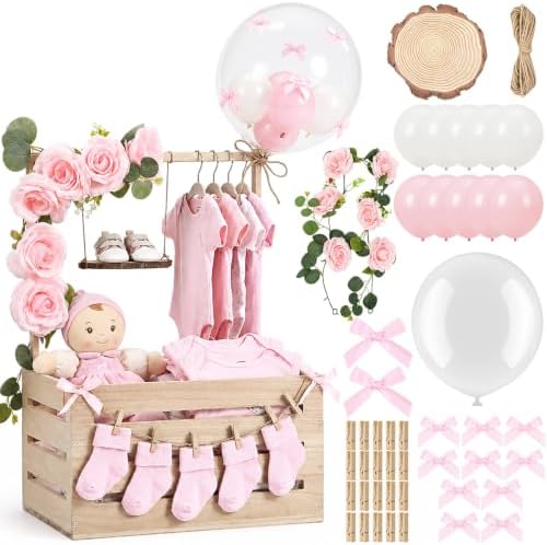 Novabright Wooden Baby Shower Crate Closet with Handle, Swing, Wood by Unknown