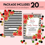 Amanda Creation Custom Baby Shower Invites Poinsettia Flowers Baby Shower Invitation 20 5x7 Custom Personalized Winter Invites With Envelopes - Image 4