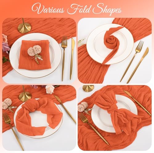 50 Pack Orange Cloth Napkins 20x20Inch Cheesecloth Napkins - Image 4