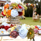 2Boxs Artificial Flowers Combo Box Set, 38pcs Mix Flowers Dahlia Silk Roses, Daisy & Hydrangea with Stems for DIY Wedding Bouquets, Bridal Shower Centerpieces, Party & Home Decor, Floral Arrangement - Image 3
