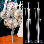 8 Set Balloon Sticks With Bases DIY Balloons Stand Balloon Holder Column Clear Happy Birthday Party Decorations Kids Baby Shower Wedding Party SuppliesNO.784 - Image 2