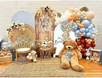 Teddy Bear Arch Backdrop 3x6.5ft We Can Bearly Wait to Meet You Arched Wall Covers Stretchy Background for Party Decorations Blue Baby Shower Decor Props NO-77 - Image 4