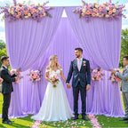 20ft x 12ft Lavender Backdrop Curtains Wrinkle Free Backdrop Curtain for Wedding Parties Lilac Fabric Backdrops Drapes Back Drop Cloth Bridal Shower Stage Curtains Wedding Decorations for Reception - Image 4