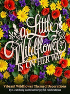 A Little Wildflower Wooden Backdrop Wooden Sign for Floral Party Photos - Image 7