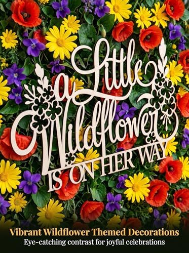 A Little Wildflower Wooden Backdrop Wooden Sign for Floral Party Photos - Image 7