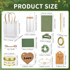 46Pcs Baby Shower Prizes for Game Winners Gifts Wedding Bridal Shower Gifts Including Glass Cans Notebooks Soy Candles Hair Clips for Baby Shower Wedding Bridal Shower Game Prizes (Green, 4 Sets) - Image 4