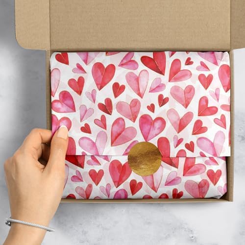 Jillson & Roberts Printed Unfolded Gift Tissue 20" x 30", Folded Hearts, 240 Sheets - Image 4