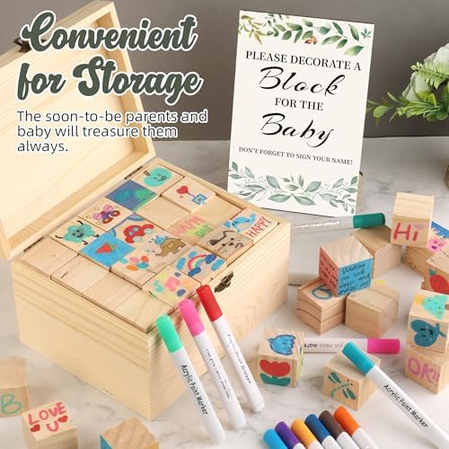 wookidel 72PCS Baby Shower Games Kit, Baby Blocks for Baby Shower - Image 6