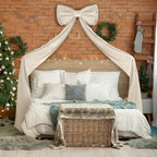 Wavwavw Christmas Giant Velvet Bow Decor Ivory Big Bow, 75 x 18 Inches - Image 4