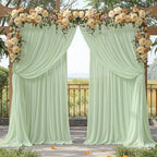 40ft x 10ft Sage Green Backdrop Curtains, Wrinkle-Free Sheer Chiffon Fabric Backdrop Drapes for Wedding Arch Party Ceremony Stage Photo Decoration - Image 4