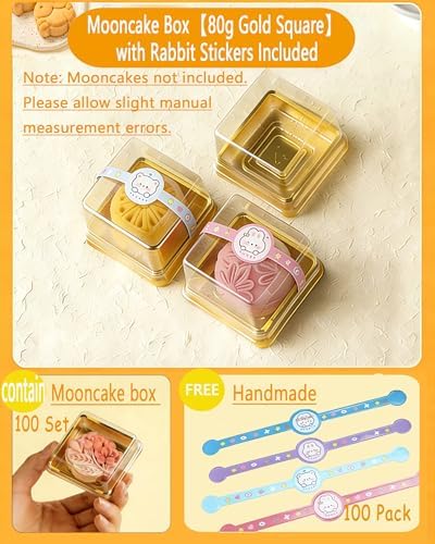 100Set 3X3X1.6 Inch Mini Cake Containers with Clear Lids Gold Base - Image 2