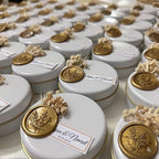 Luxury Scented Candles with Mini Bouquets - Personalized Favors for Weddings, Showers, Birthdays - Beautifully Stamped Wedding Decorations, Elegant Hand-Poured Soy Candles (50 PCS, NO Gift Box) - Image 2