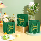 Honoson 60 Pcs Mini Thank You Gift Bag with Handle Bulk,Dark Green - Image 2