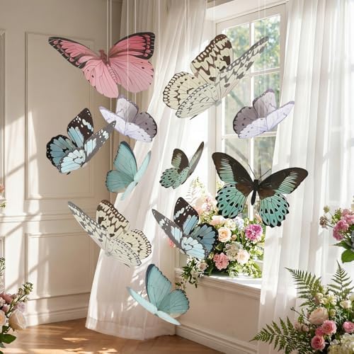 30 Pcs Large Butterfly Party Decoration 3D Vintage Hanging by Unknown