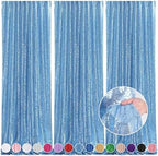 Sequin Backdrop Drapes 3 Panels Fabric Curtain 2FT x 8FT Baby Blue Wedding by QueenDream