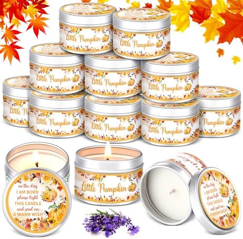 MTLEE 24 Pcs Fall Baby Shower Candle Favor Thanksgiving Little Pumpkin by CelebrateEveryMoment