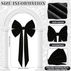 Suncalla 40 x 80 Inch Extra Large Black Velvet Bow for Backdrop, Xmas Tree - Image 3