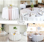 YMHPRIDE 6 Pack Round Tablecloth White Table Cloths 132 Inch Polyester Round Table Cloth,White TableClothes Round 132 inch Washable Fabric Table Covers for Wedding,Party,Dining,Banquet - Image 6