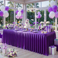 Dark Purple Satin Table Clothes for 4 Foot Rectangle Tables - 4FT Wrinkle Resistant Glitter Rectangle Tablecloths, Party Table Covers for Wedding Banquet, Baby Shower, Birthday, Holiday Dinner by WishCare