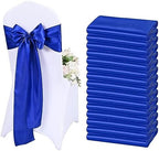 60 Pcs Royal Blue Chair Sashes Satin Chair Bows Sashes for Party, Hotel, Wedding, Reception, Restaurant Event Decoration (7 x 108 inch) by Lykoow