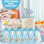 145 Pieces Baby Shower Favors for Guest Blue Teddy Bear Ballpoint Pens and Keychains Gifts for Boys Bulk Retractable Baby Shower Pens Gender Reveal Thank You Cards Souvenirs Prizes Party Favors - Image 7