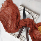 Le courant 12pcs 10Ft Cheesecloth Table Runner, Rustic Boho Gauze Cheese Cloth Runner Table Runner for Weddings Bridal Baby Shower Birthday Holiday Parties Home Decor, Terracotta - Image 7