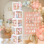 QIFU Baby Shower Decoration Box Set for Boys & Girls - Pink, 5 Pieces by QIFU