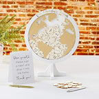 Kate Aspen Wedding Guest Book Alternative - Our Adventure Begins Globe Frame Keepsake (22101NA), Black - Image 2