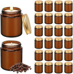 24 Pack 6 oz Coffee Scented Soy Candles, Bulk Glass Jar Aromatherapy Candles, Long Lasting Soy Wax Candles for Home, Wedding, Party & Stress Relief by Veiuwa
