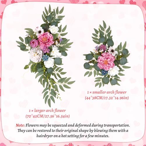 Wedding Arch Decorations 2 Pack, Reusable Artificial Hanging Flowers - Image 7
