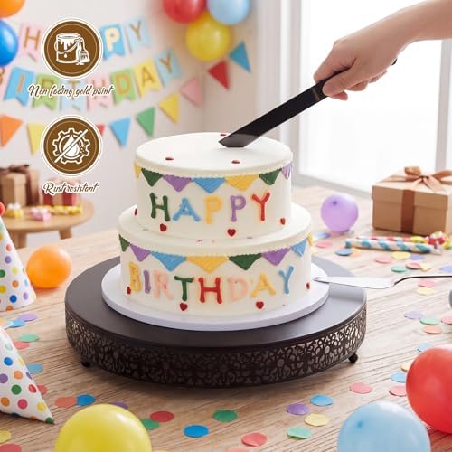 Wenqik 16 Inch Black Halloween Cake Stand with Cutter Spatula,Classic - Image 4