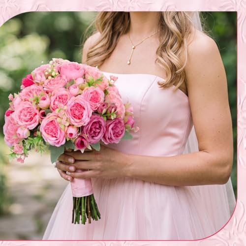 Geosar 36 Bundles Artificial Peonies Flowers,Rose, Light Pink, Dusty Pink - Image 4