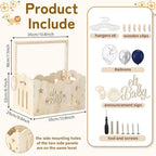 Blue Silver, Wooden Baby Shower Crate Closet,Hollow - Image 3