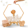 Personalized Wedding Guest Book Alternative Hexagon Frame Wooden Hearts by GIFTSH0PBYHELEN