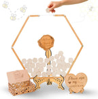 Personalized Wedding Guest Book Alternative Hexagon Frame Wooden Hearts by GIFTSH0PBYHELEN