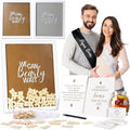 Baby Shower Guest Book Alternatives 109 Piece Set with Wooden Bears Mom Dad to Be Sashes Guessing Game - Unisex Gender Reveal and Pregnancy Announcement Decor - We Can Bearly Wait Decorations Keepsake by ParkwayHome