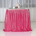 PartyDelight Hot Pink Sequin Table Skirt 14ft Long x 30 Inch High - Image 4