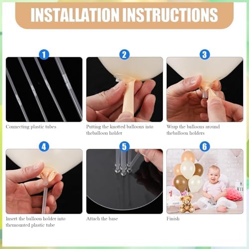 12 Sets Bear Baby Shower Balloon Stand Kit for Table Boy Baby Shower with Balloon Centerpieces Decorations for Blue Teddy Bear Theme Gender Reveal Birthday Party Table Decorations Supplies - Image 5