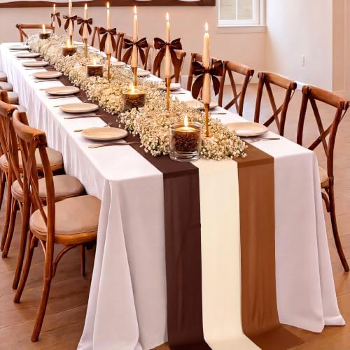 9 Pcs Brown Party Decorations Table Runner, Rustic Table Runner - Image 6
