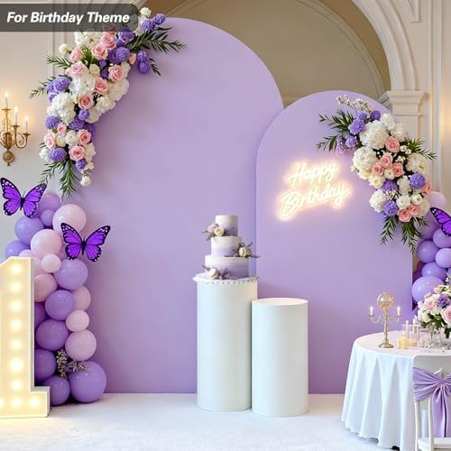 8 FT Arch Backdrop Cover, Wedding Purple Arch Covers Stretchy Backdrop Spandex Fitted for Chiara Stand Birthday Baby Shower Party Ceremony Decoration Purple 8FT - Image 3