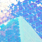 QueenDream Green Sequin Table Cloth: 51x35 Inches Sequin Payette Tablecloth - Iridescent Glitter Fabric for Girls Wedding Mermaid Party Birthday Decorations - Image 3