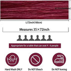 35x72 Inch Burgundy Cheesecloth Table Runner Fall Wedding Party Home Decor - Image 2