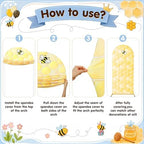 Tegeme Honey Bee Arch Backdrop Covers (7.2ft, 6.6ft, 6ft) Set of 3 Stretchy Fabric Fitted Wedding Arch Stand Covers for Bee Honey Theme Birthday Party Wedding Bridal Birthday Banquet Decoration - Image 4