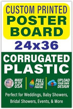 Custom Poster Board Corrugated Plastic Sign, 24x36 inch - Personalized Coroplast Event Signs for Wedding, Baby Shower, Announcements, Presentations, Arts & Crafts by LegitFastPrinting