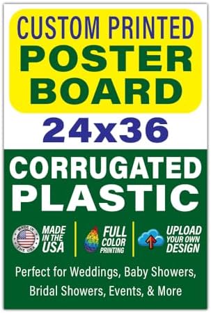 Custom Poster Board Corrugated Plastic Sign, 24x36 inch - Personalized Coroplast Event Signs for Wedding, Baby Shower, Announcements, Presentations, Arts & Crafts by LegitFastPrinting